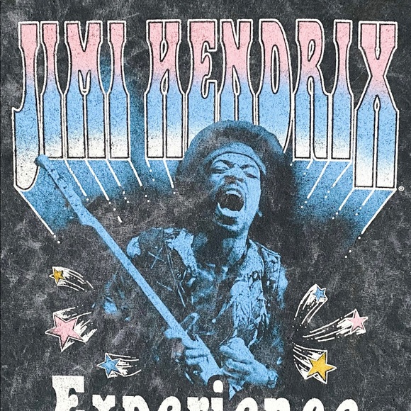 Jimi Hendrix Oversized Destroyed Acid Wash Experience Festival Graphic Band Tee - Picture 2 of 4